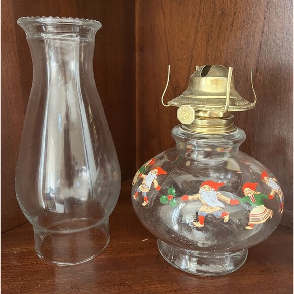 Kadaah LTD Other - Kadaah LTD Christmas Gnomes Elves Oil Lamp Complete 1980 EUC Vintage